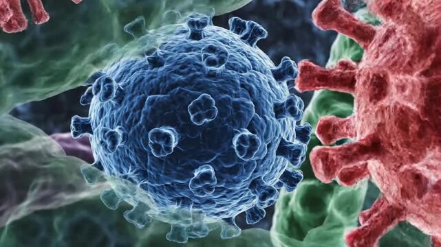 Microscopic World - Exploring the Intricate Details of Viruses and Bacteria.