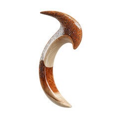 Sculptural Wooden with Contrasting Textures and Colors isolated on a transparent background