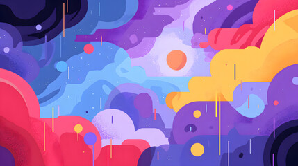 Obraz premium Vibrant Dreamscape of Layered Clouds