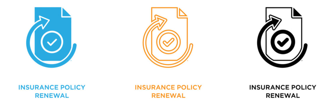 Insurance policy renewal icons