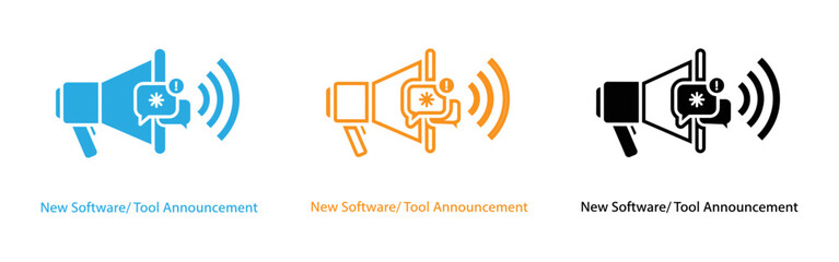 New software tool announcement icons