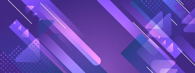 Fototapeta premium Sophisticated dark purple design with glowing diagonal lines and layered geometric elements