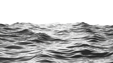 Wavy Water Surface with Reflections isolated on a transparent background