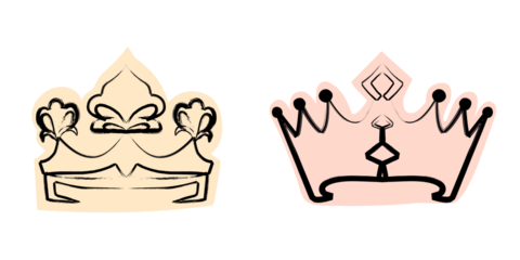 different crown designs on a white background