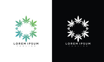 Circular logo designs featuring leaves and flowers, symbolizing nature and growth, presented in a modern, minimalist style