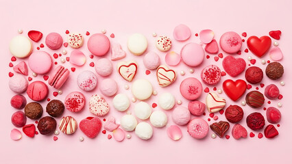 Assorted valentine's day pastries