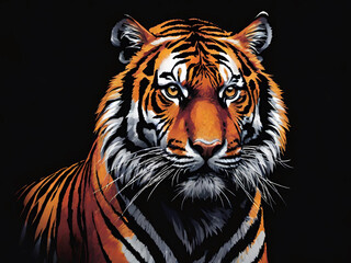 tiger with a black background