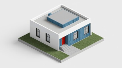 Modern minimalist house with rooftop terrace