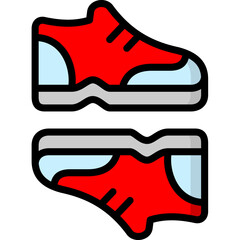 shoe icon illustration design with filled outline