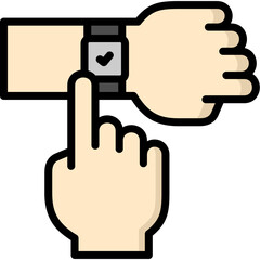 watch icon illustration design with filled outline