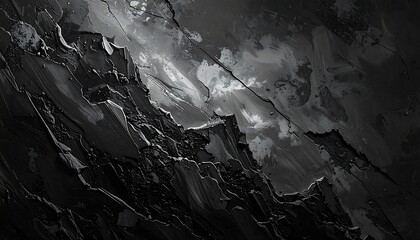 Fototapeta premium Dramatic Black and White Abstract Landscape with Dynamic Lighting.