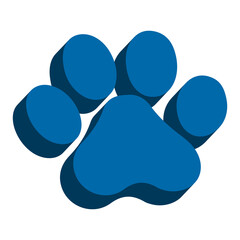3D Paw Print Icon &ndash; Animal Footprint, Pet and Wildlife Symbol