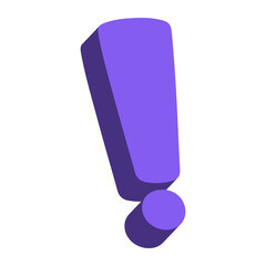 3D Exclamation Mark Icon &ndash; Alert, Warning and Notification Symbol