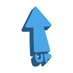 3D Up Arrow Icon &ndash; Increase, Growth and Direction Symbol