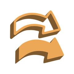 3D Curved Arrow Icon Set &ndash; Forward, Reply and Direction Symbols