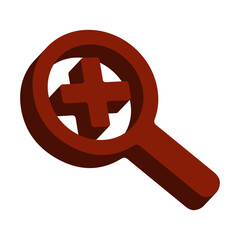 3D Zoom In Icon &ndash; Magnifying Glass Plus, Search and Focus Symbol