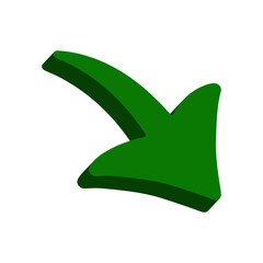 Green Curved Arrow Icon &ndash; Direction, Navigation and Action Symbol
