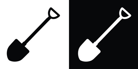 Shovel silhouette vector, Garden shovel icon vector © Silhouette Zone