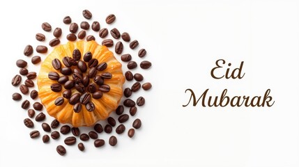 Celebrating eid mubarak with coffee beans