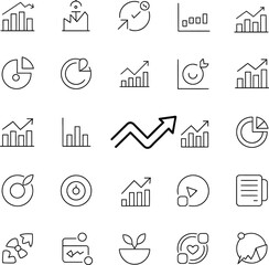 Set of depicting business growth and financial success