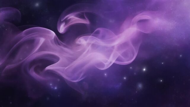 Stunning cosmic purple smoke background with stars for digital art and design projects