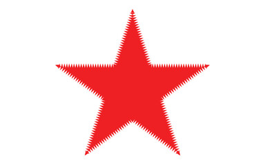 Obraz premium Red shiny star icon isolated on a white background for holiday and celebration design