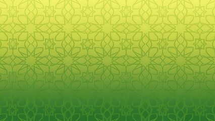 Green gradient background with intricate floral pattern
