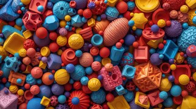 Vibrant assorted plastic toys
