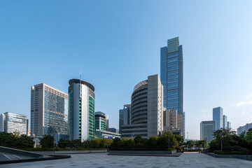 Fototapeta premium Modern Skyscrapers in Urban City Center