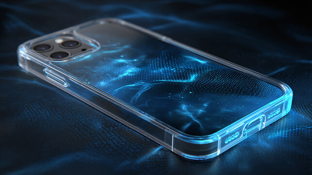 A sleek phone case showcasing an internal glowing design