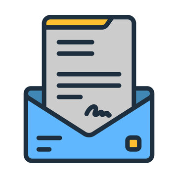 Cover Letter Icon - Lineal Color
