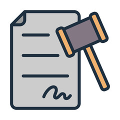 Legal Documents Icon - Lineal Color