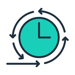 Time Tracking Icon - Lineal Color