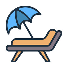 Vacation Icon - Lineal Color