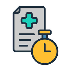 Sick Leave Icon - Lineal Color