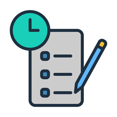 Timesheet Icon - Lineal Color