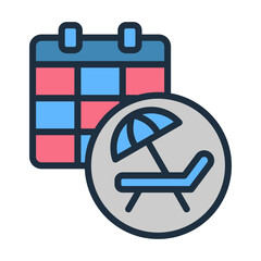 Holiday Calendar Icon - Lineal Color