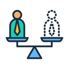 Leave Balance Icon - Lineal Color