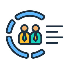 Hr Dashboard Icon - Lineal Color