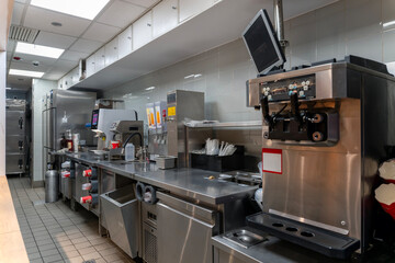 Stainless Steel Commercial Kitchen with Equipment