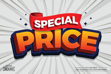 Special Price 3D editable text effect
