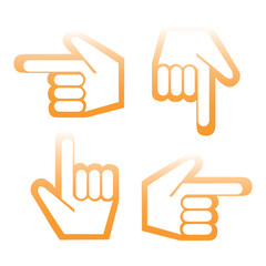 Obraz premium Hand Cursor Icon Vector Set