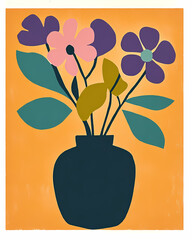 Abstract Floral Arrangement in a Vase