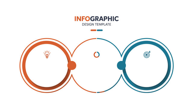 Circular process infographic template with three connected steps for business workflow and presentation

