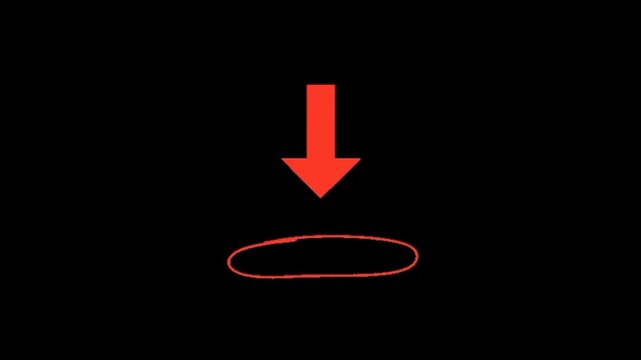 Strategic red arrow pointing into a white oval to precisely target and emphasize specific details. 