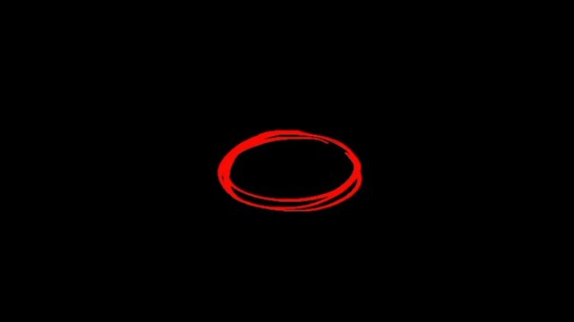 Hand-drawn red circle animation perfect for highlighting objects or text in creative video projects. 