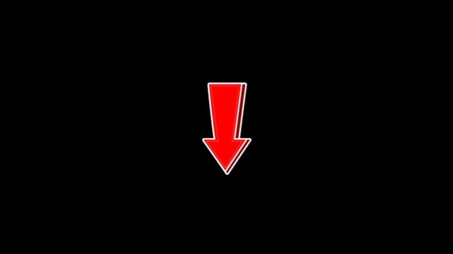 Vibrant red curved arrow pointing downwards to guide attention and highlight key content. 