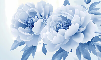 Delicate Light Blue Peonies in Soft Focus