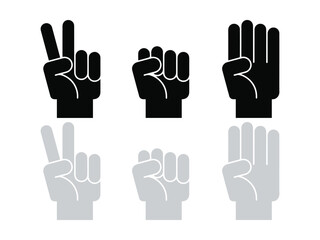 Fototapeta premium Rock Paper Scissors Icons Set