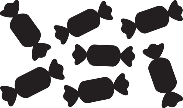 Candy silhouette vector, candy icon, vector illustration